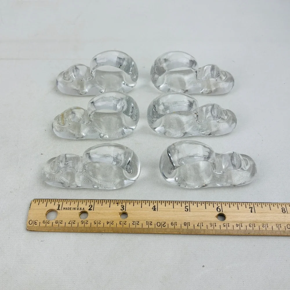 Glas Von Marion Lead Crystal Napkin Rings‎ Set of 6 West Germany Vintage Clear